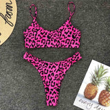 6 Colors Sexy Leopard Bikini Women Swimwear Female Swimsuit Two-pieces Bikini set Brazilian Bather Bathing Suit Swim V871