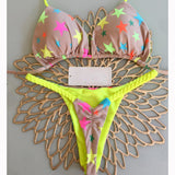 QINJOYER Swimwear Women Cute Heart Print Brazilian Bikini Set Sexy Thong Swimsuit Two Pieces Bathing Suit Women 2023 Beach Wear