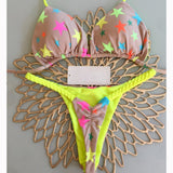 QINJOYER Swimwear Women Cute Heart Print Brazilian Bikini Set Sexy Thong Swimsuit Two Pieces Bathing Suit Women 2023 Beach Wear