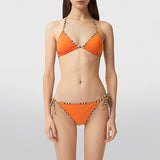 Luxury Designer Brand Bikini Sets Classic Checkered Print Women Swimsuit Thong Fashion Sexy Beach Swimwear 2024 Summer Clothing