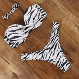 Sexy Women Bikini Brazilian Swimsuit Push-up Bra Bikini Set Two Piece Swim Suit Swimwear Low-waisted Beachwear Leopard Bathing