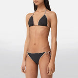 Luxury Designer Brand Bikini Sets Classic Checkered Print Women Swimsuit Thong Fashion Sexy Beach Swimwear 2024 Summer Clothing