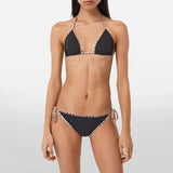 Luxury Designer Brand Bikini Sets Classic Checkered Print Women Swimsuit Thong Fashion Sexy Beach Swimwear 2024 Summer Clothing