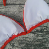 Bikini 2023 Sexy Solid Color Swimwear Women's Triangle Stripe Bikini Set Swimwear Beach Bikini Women's Bikini