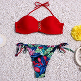 Brazilian Bikini set String Reversible Bathing Suit Halter High Neck Bikinis Women Swimwear Swimsuit Biquinis maillot de bain