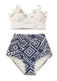 Women Swimsuit High Waist Bathing Suit Plus Size Swimwear Push Up Bikini Set Vintage Retro Beach Wear XXL