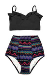 Women Swimsuit High Waist Bathing Suit Plus Size Swimwear Push Up Bikini Set Vintage Retro Beach Wear XXL