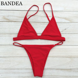 Sexy Women Swimsuit Micro Bikini Set Bathing Suits With Halter Strap Swimwear Brazilian bottom Monokini