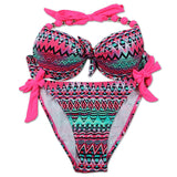 EONAR Print Floral Swimsuits Brazilian Push Up Bikini Set Retro Bathing Suits Plus Size Swimwear