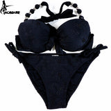 EONAR Print Floral Swimsuits Brazilian Push Up Bikini Set Retro Bathing Suits Plus Size Swimwear