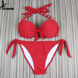 EONAR Print Floral Swimsuits Brazilian Push Up Bikini Set Retro Bathing Suits Plus Size Swimwear