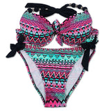 EONAR Print Floral Swimsuits Brazilian Push Up Bikini Set Retro Bathing Suits Plus Size Swimwear