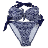 EONAR Print Floral Swimsuits Brazilian Push Up Bikini Set Retro Bathing Suits Plus Size Swimwear