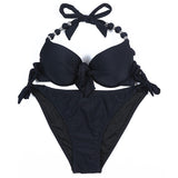 EONAR Print Floral Swimsuits Brazilian Push Up Bikini Set Retro Bathing Suits Plus Size Swimwear