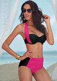 NAKIAEOI Sexy Bikinis Women Swimsuit High Waisted Bathing Suits Swim Halter Push Up Bikini Set Plus Size Swimwear 4XL