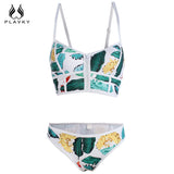 2017 Sexy Floral Biquini Thong Zipper High Neck Swim Bathing Suit Plus Size Swimwear Women Brazilian Bikini Push Up Swimsuit