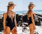 4 Colors One Piece Swimsuit 2017 Sexy Women Bathing suit Bodysuit Swimwear Vintage Beachwear Print Bandage Monokini Swimsuit
