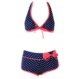 2017 Sexy Pad Bikini Push Up Swimwear Women Swimsuit Solid Halter Tankini Swimwear With Shorts Swim Suit For Women Bathing Suit