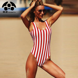 Women Swimsuit One Pieces Swimwear Female Stripe Bikini Push Up Jumpsuit Vest Bathing Suit Beach Bather Summer