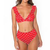 High Waist Bikini Women Swimwear Push Up Swimsuit Ruffle Bathing Suit Polka Dot Biquinis Summer Beach Wear Female