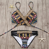 Sexy Bandage Aztec Biquini String Strappy Swim Wear Bathing Suit Swimsuit Beachwear Swimwear Women Brazilian Bikini