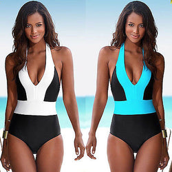 2016 Sexy One Piece Swimsuit Bandage For Women Solid White and Blue One shoulder Cut Out Monokini Swimwear Bathing Suit bodysuit
