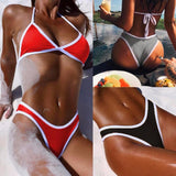 Summer Women Solid Bikini Set Push-up UnPadded Bra Swimsuit Swimwear Triangle Bather Suit Swimming Suit biquini