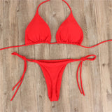 Women Sexy Bikinis Bandeau Bandage Bikini Set Push-Up Brazilian Swimwear Beachwear Swimsuit 2019 Mujer Solid Maillot De Bain#15