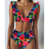 Sexy High Waist Bikini Women Swimwear Push Up Swimsuit Ruffle Bathing Suit Polka Dot Biquinis Summer Beach Wear Female